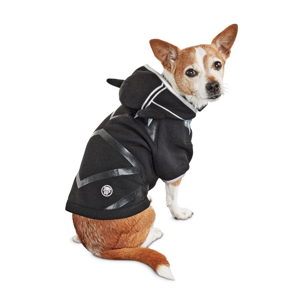 NWT Marvel Pet Fans Collection Black Panther Dog Hoodie Size Large
